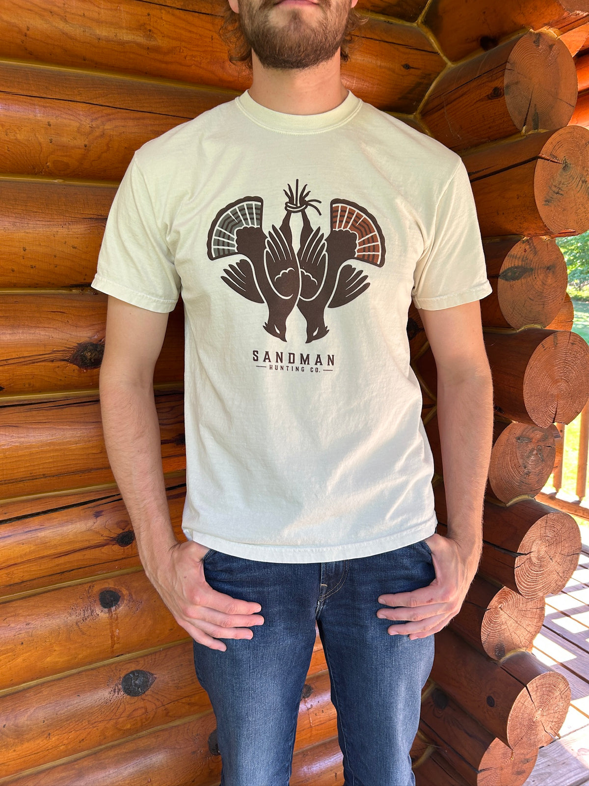 Hanging Grouse T-Shirt - Cream
